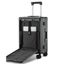 Hardshell rolling suitcase with open compartment and pockets in Elegant Multifunctional Rolling Luggage