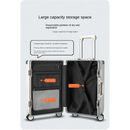 Open suitcase showcasing interior compartments of Elegant Multifunctional Rolling Luggage