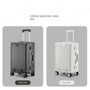 Hardshell rolling suitcase with ribbed design in two colors for Elegant Multifunctional Rolling Luggage