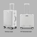 Two white Elegant Multifunctional Rolling Luggage with Aluminum Frame and telescoping handles