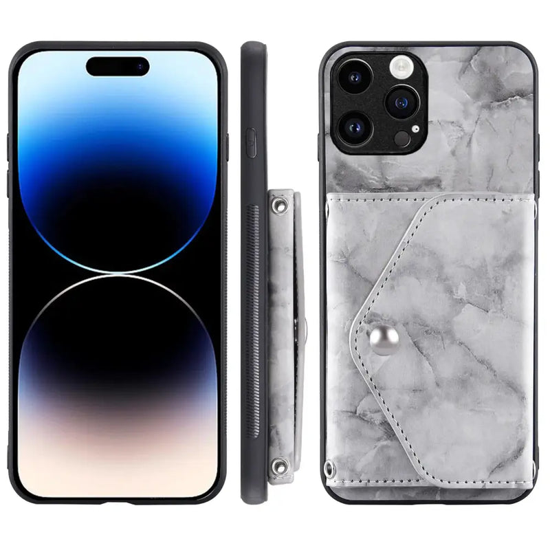 Stylish phone case for Apple iPhone 15 Pro, 15 Plus, and Pro Max with marble pattern