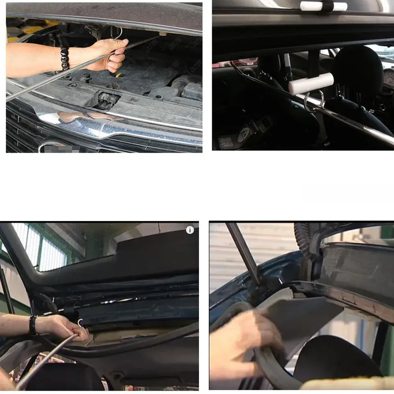 Car sunshade installation process with SWHGYWHZ Paintless Dent Repair Tools Kit