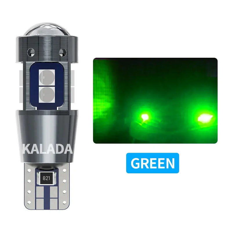 KALADA LED Car Light Bulb demonstrating green illumination for T10 LED Dome Light