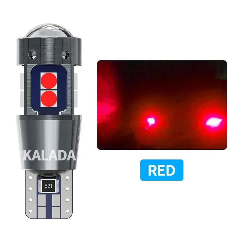 KALADA T10 LED Dome Light bulb with red illumination for versatile lighting options