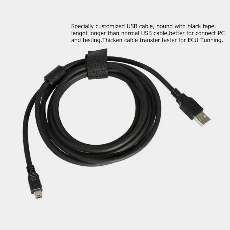 Black USB cable with thick cord and cable tie for Tactrix Openport China hardware version