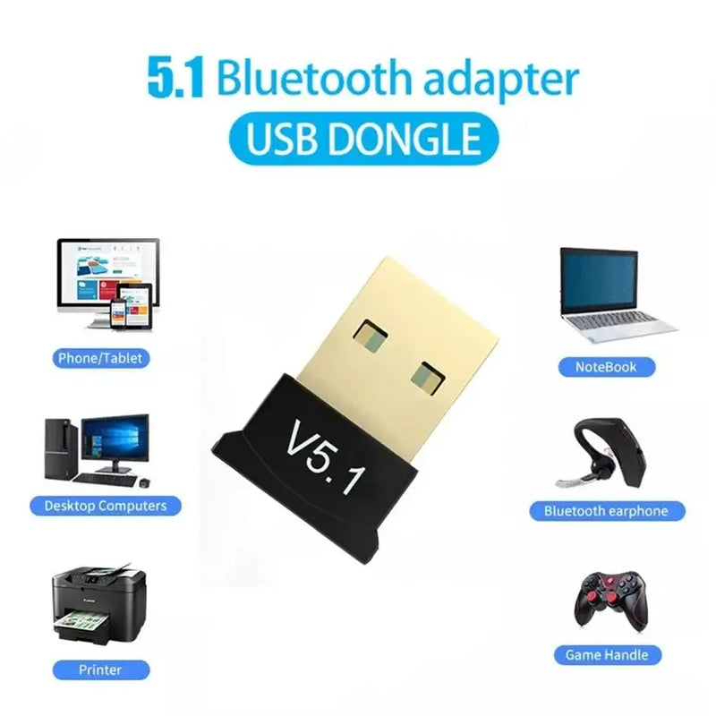 USB Bluetooth 5.1 Adapter Dongle TelDaykemei Adapter Transmitter Receiver with compatible devices