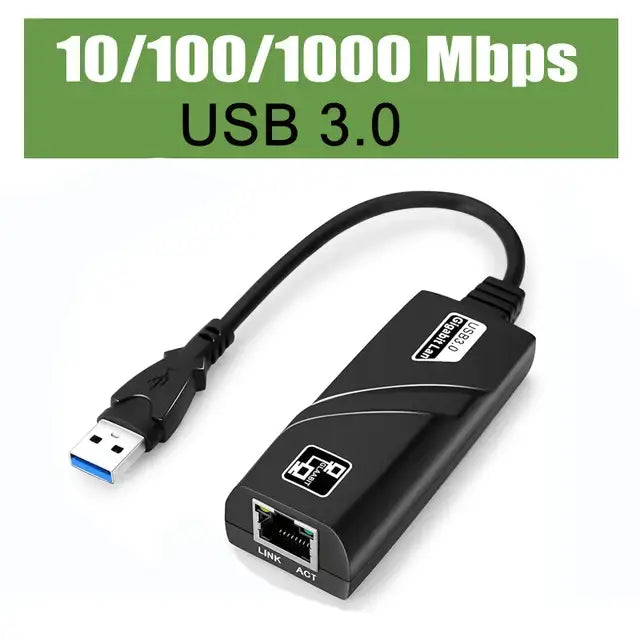 USB 3.0 to Ethernet adapter by TelDaykemei Gigabit Ethernet with LAN transmission rate options