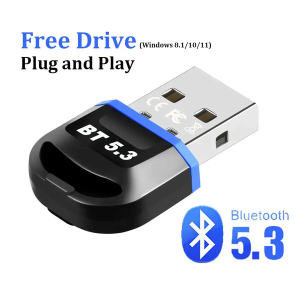 Bluetooth Adapter for Pc Usb Bluetooth 5.3 Dongle Bluetooth 5.0 Receiver - Bluetooth 5.3 New