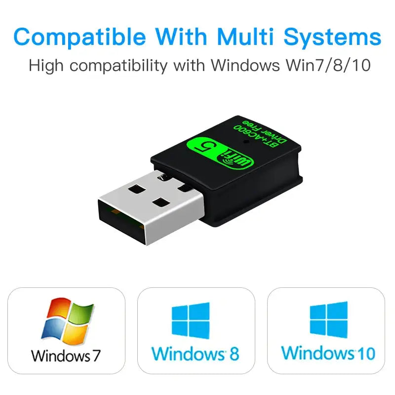 TelDaykemei USB WiFi Adapter for Windows with 600Mbps Transmission Rate