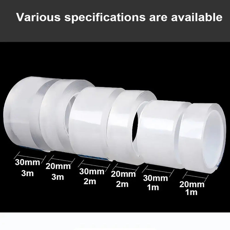 White cylindrical rolls of TFAAI Double Sided Tape with exceptional holding power