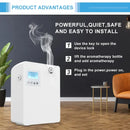 White cube-shaped Tinton Life Air Purifier with digital display and vapor emission