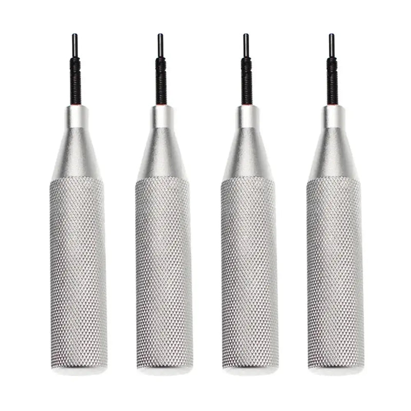 Four silver metal pens with textured grips for the Toobdpro ECU Cover Open Tool