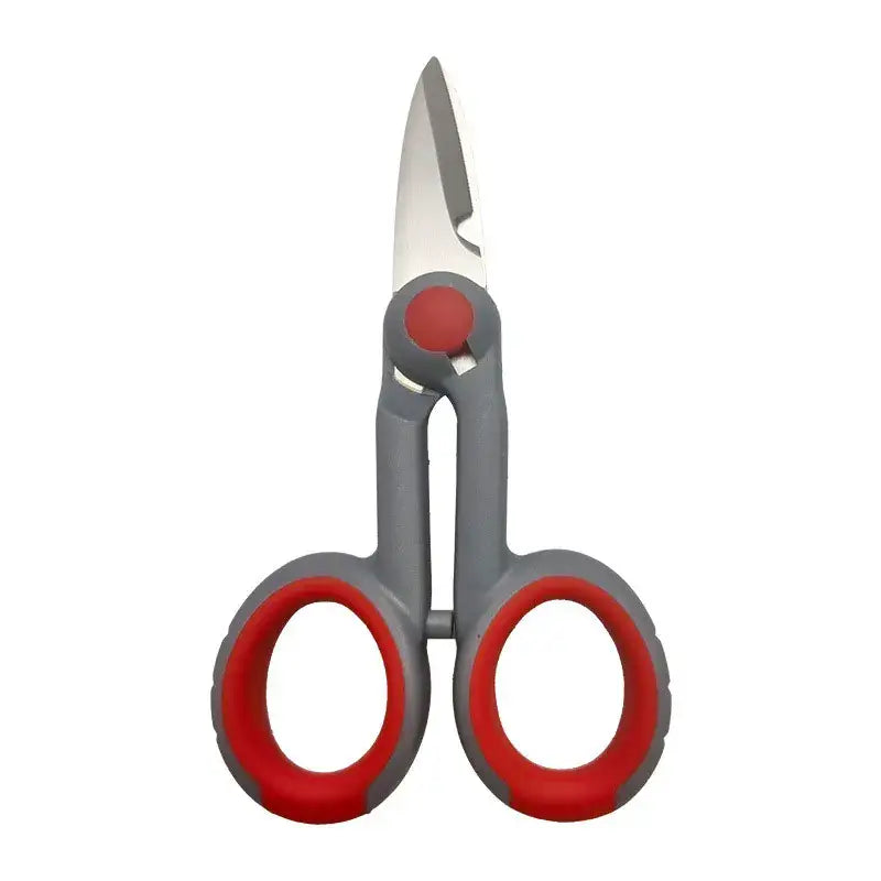 Pair of gray carbon steel scissors with red handles from Totnend DIY Supplies, Mainland China