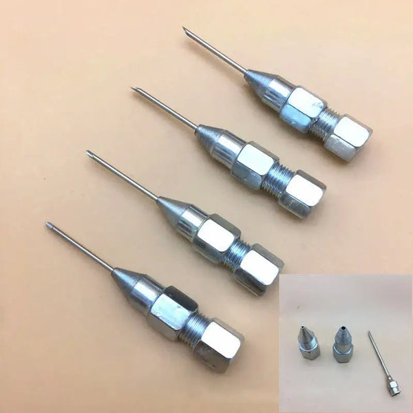 Metallic needles and nozzles for NoEnName Needle Grease Gun, ideal for precise lubrication
