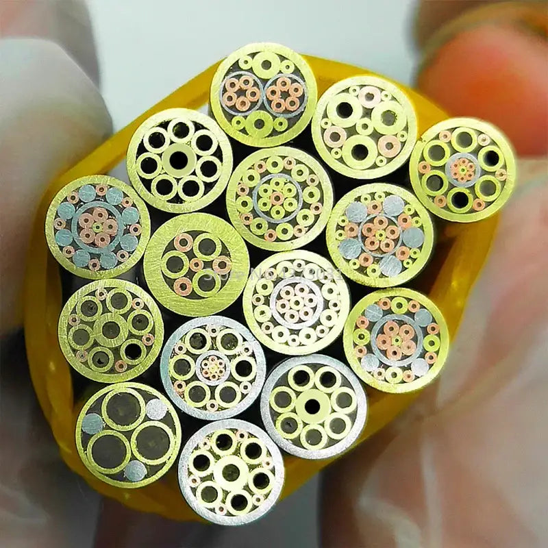 Bundle of colorful fiber optic cables showcasing intricate patterns for TYSEEK hand tool parts