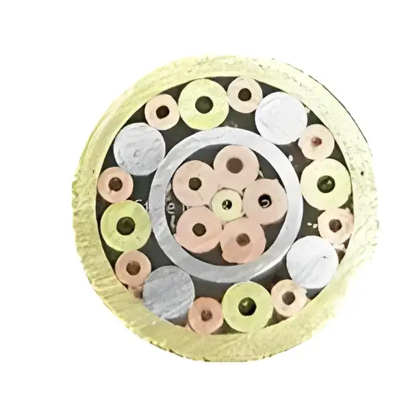 Cross-section of TYSEEK hand tool parts showing multi-conductor electrical cable wires