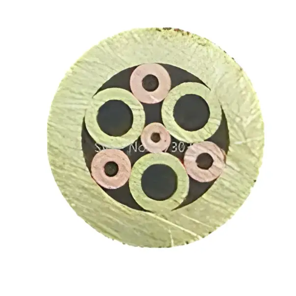 Cross-section of multi-conductor cable with green insulation for TYSEEK hand tool parts