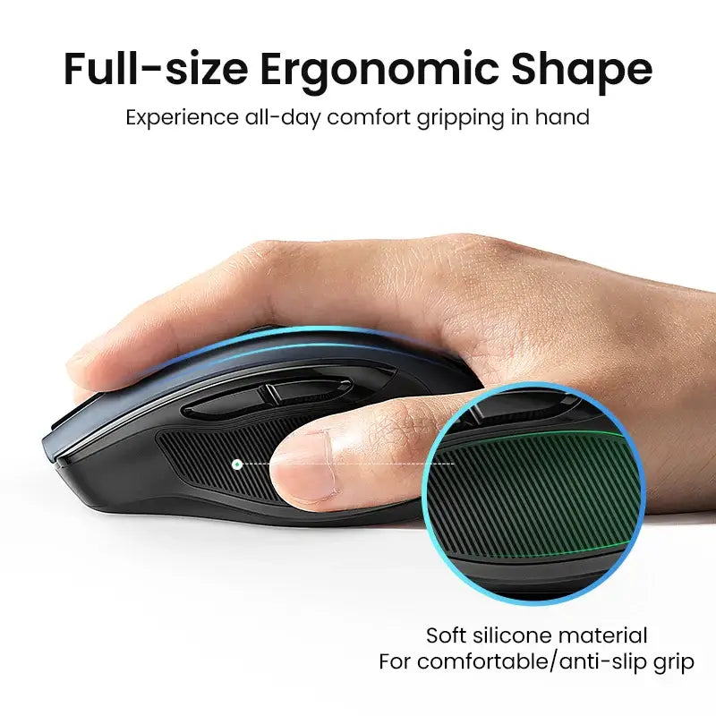 Ergonomic UGREEN 2.4GHz Wireless Optical Mouse from Mainland China with silicone grip