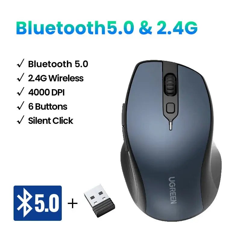 Wireless Optical Mouse with Bluetooth 5.0 and 2.4GHz from UGREEN, Mainland China