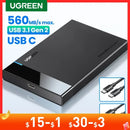 UGREEN HDD Case with External Hard Drive and USB-C for Fast Data Transfer Speeds