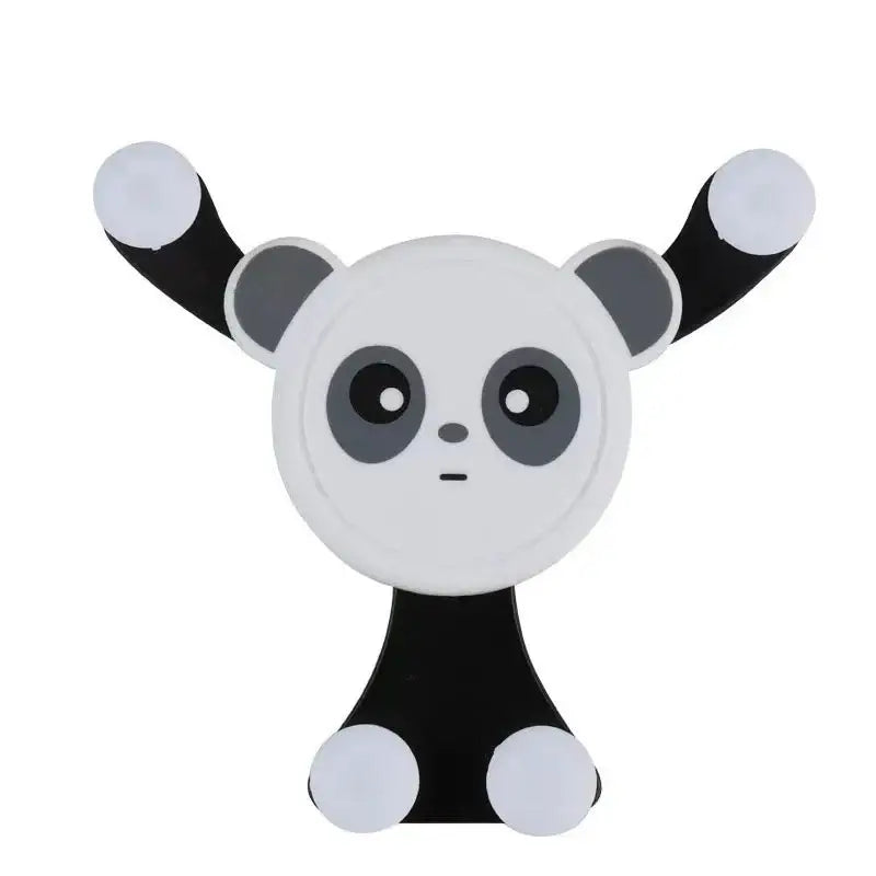 Stylized cartoon panda figure on Universal Car Phone Holder for secure phone access