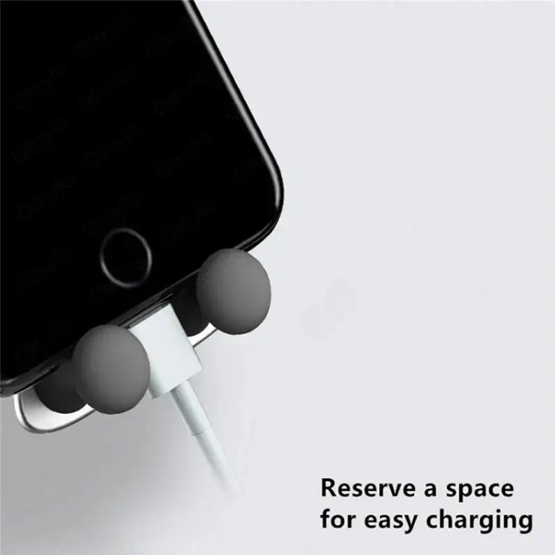 Smartphone in a Universal Car Phone Holder with charging cable and spherical support