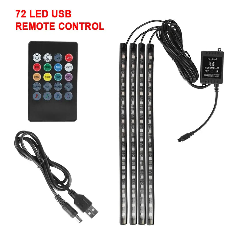 LED light strips with remote control for Universal RGB Ambient Lights for interior vehicles