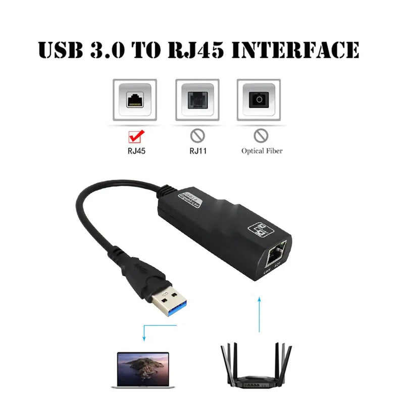 USB 3.0 to Gigabit Ethernet Adapter for efficient data transfers and reliable wired connections