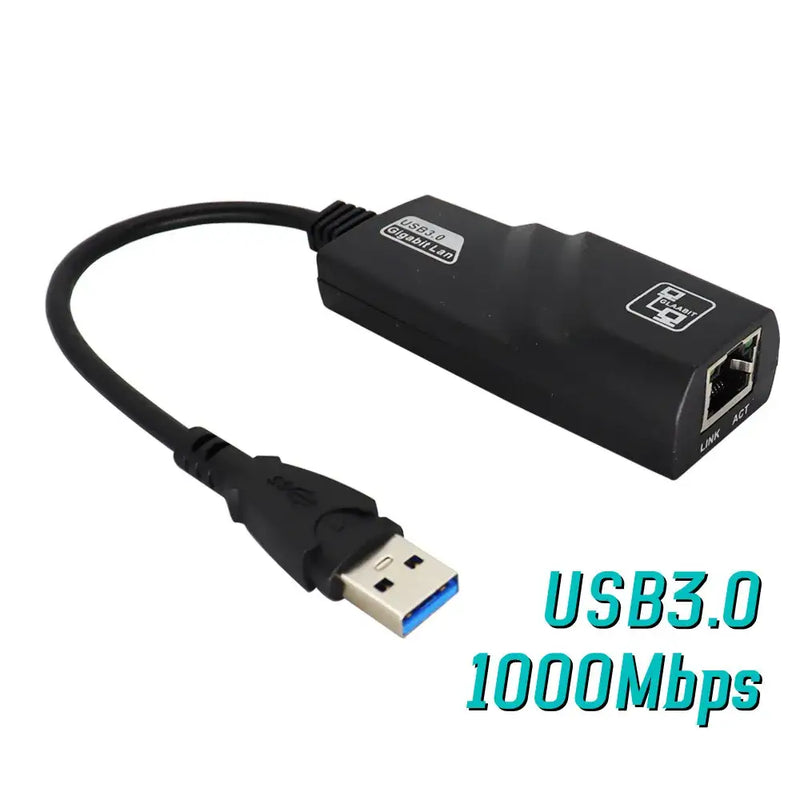 USB 3.0 to Gigabit Ethernet Adapter for reliable wired efficient data transfers at 1000Mbps