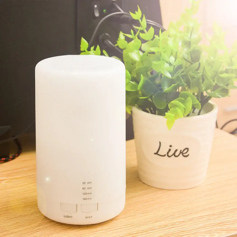 Cylindrical USB Aroma Diffuser and Humidifier for essential oils and ultrasonic humidification