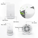 Cylindrical USB Aroma Diffuser and Humidifier showcasing mist vent and light button features