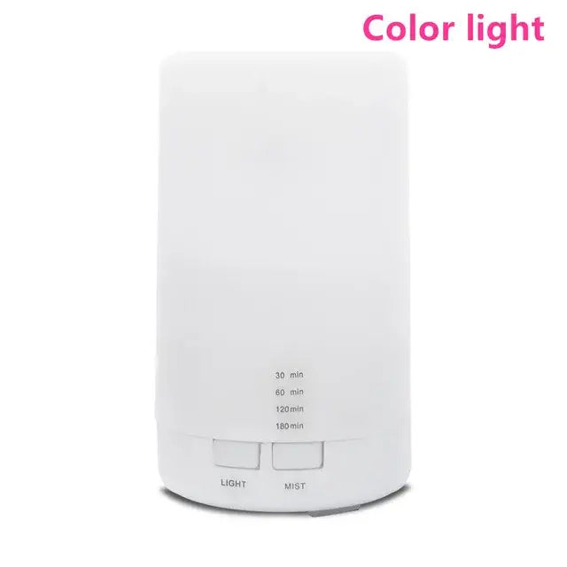 Cylindrical USB Aroma Diffuser and Humidifier with Color Light for essential oils