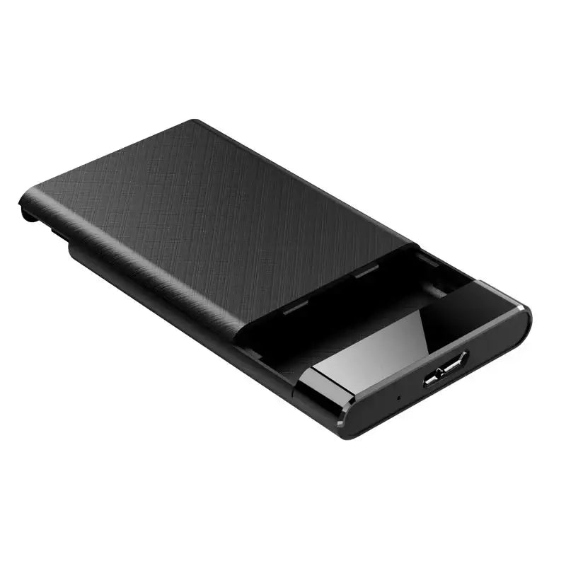 External hard drive case featuring a sleek sliding cover design for mobile storage solutions