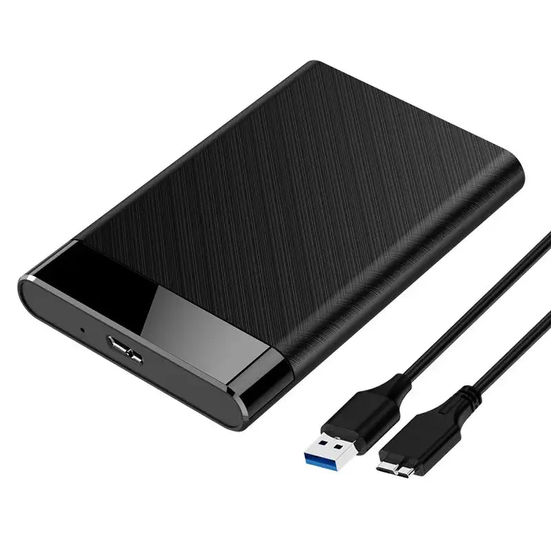 External hard drive with USB cable connected to UTHAI 2.5 Mobile Hard Drive Case