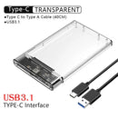 Transparent UTHAI Plastic China Case for external hard drive storage solutions with USB Type-C
