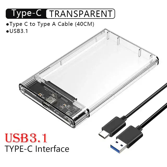 Transparent UTHAI Plastic China Case for external hard drive storage solutions with USB Type-C