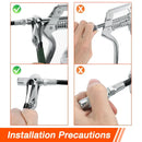 Adjustable wrench with spring-loaded jaws beside ValueMax Lubrication Oil Syringe