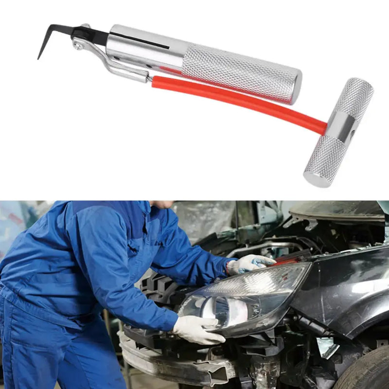 VODOOL Car Window Glass Removal Tool features a curved metal shaft and red handle