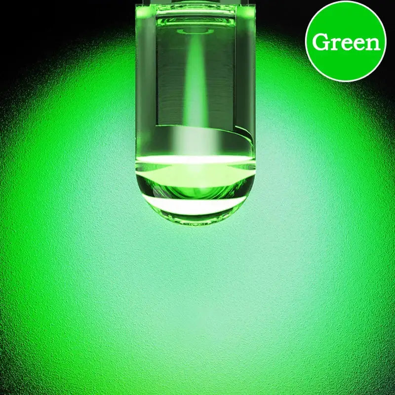 Light bulb emitting bright green glow for W5W LED T10 Car Light using COB Glass Technology