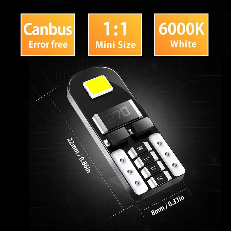 LED Canbus W5W LED Trunk Lamp with 6000K white light and compact design for bright illumination