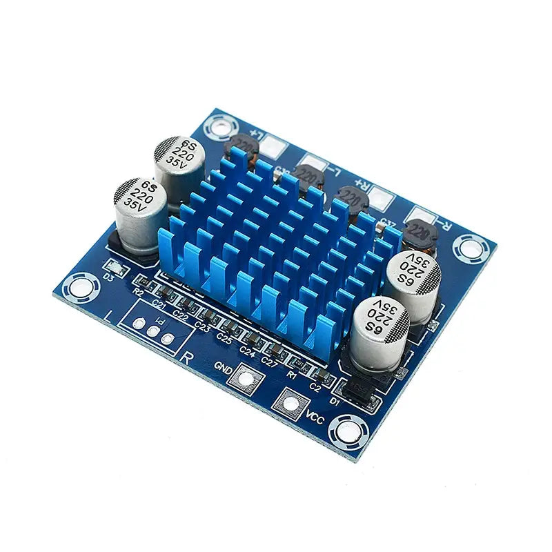 Blue circuit board with heat sink in WAVGAT TPA3110 Experimental Module 8-26V 3A