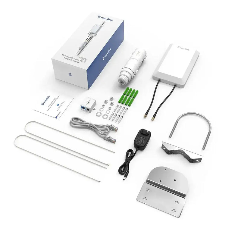 Electric toothbrush kit with accessories alongside Wavlink Wireless WAN for 300 Mbps Wi-Fi