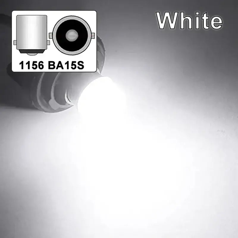 LED Bulb P21W BA15S base emitting bright white light for applicable cars