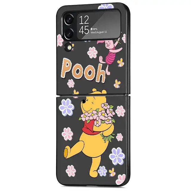 Winnie Pooh Bear case for Samsung Galaxy Z Flip featuring Pooh Bear, Tigger, and flowers