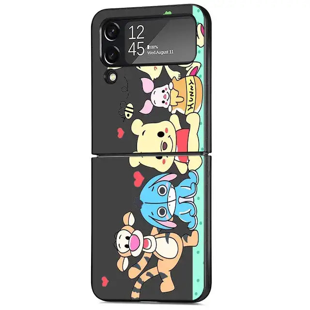 Colorful Smartphone case featuring Pooh Bear, Tigger, and Piglet for Samsung Galaxy Z Flip