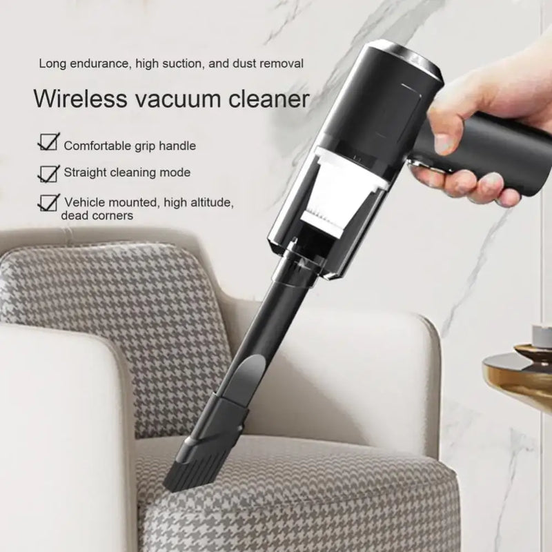 Wireless Handheld Car Vacuum Cleaner - USB Charging Strong Suction