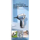 Handheld wireless car vacuum cleaner featuring a sleek metallic silver finish