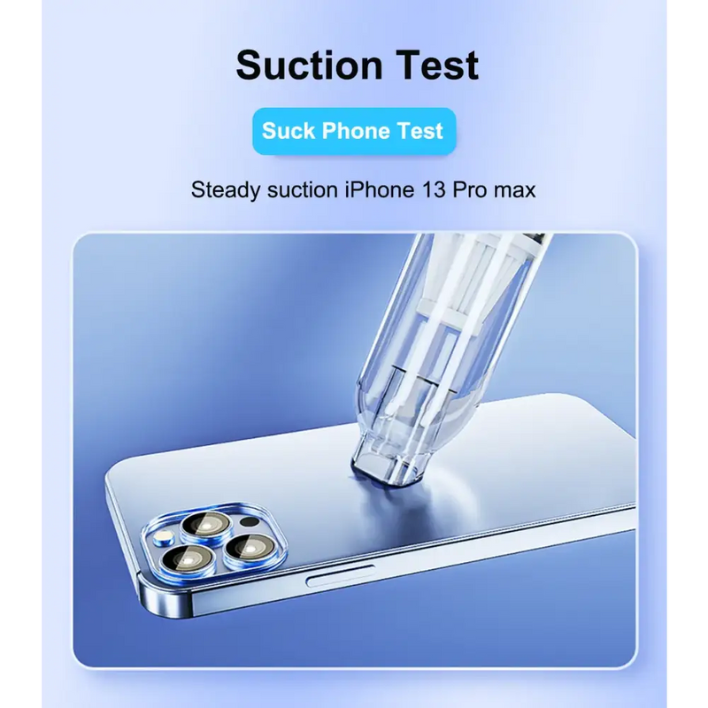 Suction device on iPhone 13 Pro Max, featured in Wireless Handheld Car Vacuum Cleaner