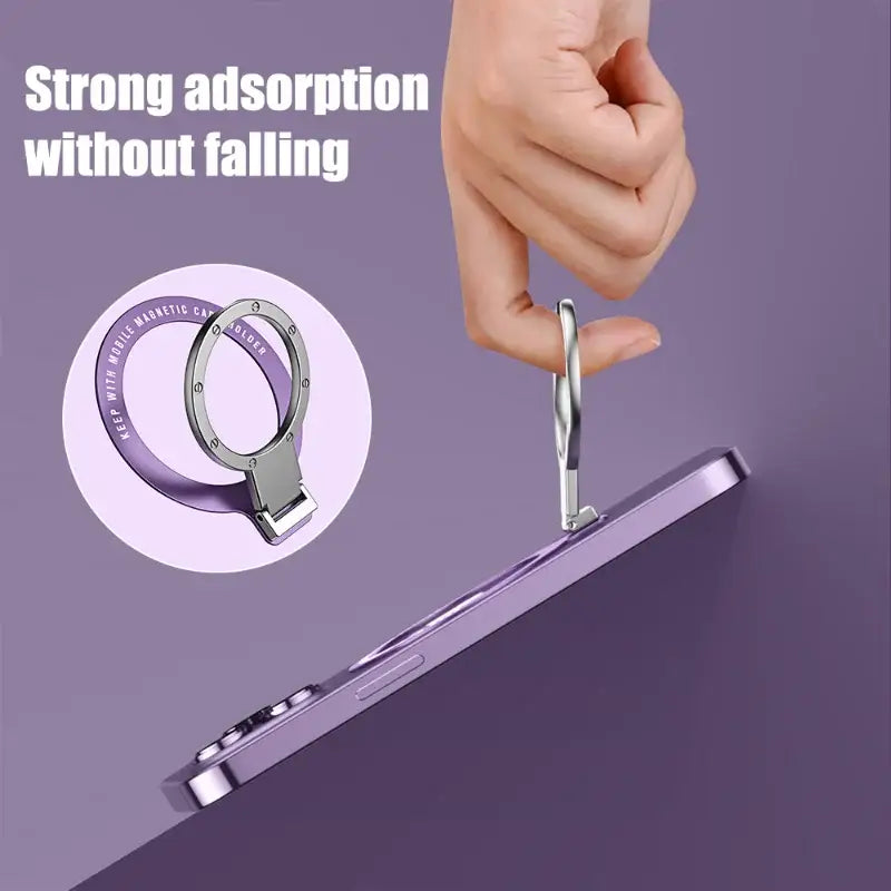 Magnetic desk holder for smartphones showcasing strong adsorption, featuring mainland China design