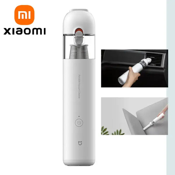 Xiaomi Handheld Mini Function Vacuum featuring sleek white design and 0L dust box capacity